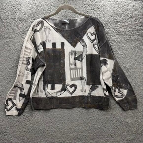 V.C. Torias Vintage Women's One Size Sweater Abstract Heart Wearable Art Modern - Picture 1 of 10